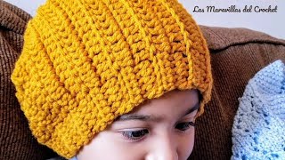 🙋 como tejer GORRO A CROCHET BASICO para Niños y Adultos tutorial LasMaravillasdelCrochet [upl. by Aliber]