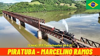 Cab Ride Steam Train Piratuba  Marcelino Ramos quotTrem das Termasquot Brazil train drivers view 4K [upl. by Ennire483]