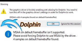 Dolphin Emulator MSAA Error  The Graphics Driver is forcibly enabling Anti Aliasing [upl. by Bigg90]