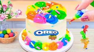 OREO Sour Patch Buttercream Cake Baking 🍉💖 1000 OREO Cream Tiny Cake Recipes 🌈🩷 Petite Mastery [upl. by Notlew100]