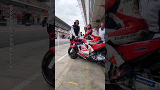 Stefan Bradl Brings New Color of Honda RC213V in Barcelona  solidaritygp [upl. by Aetnahc]