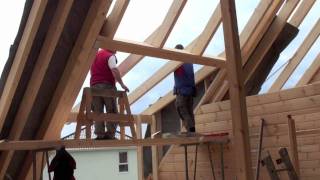 170 qm Blockhaus bauen mit Richtmeister in 11 Tagen fertig Building a log home cabin [upl. by Bobbe]