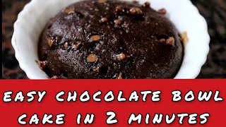 Easy chocolate bowl cake in 2 minutes bowlcake cakemaking cooking yummyfood cake [upl. by Leontine515]