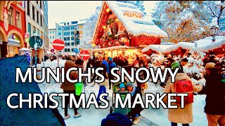 Snowy Christmas Markets ☃️  Munich Rindermarkt 2023 [upl. by Arhas]