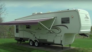 2004 Cedar Creek Silverback 28LRLFS 5th wheel walkaround video [upl. by Nilsoj428]