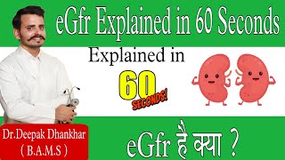 eGfr Estimated Glomerular Filtration Rate explained in 60 Seconds by Dr Deepak Dhankhar [upl. by Alister]