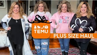 TEMU PLUS SIZE TRY ON HAUL  WINTER amp HOLIDAY CLOTHING HAUL  DECEMBER 2023 [upl. by Ruhnke]