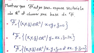 Exercice L Espace vectoriel R3 en dimension finie [upl. by Atina702]