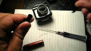 How to refill an Esterbrook lever fill fountain pen without dipping the pen [upl. by Dorin842]