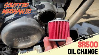 How To Change Oil On Yamaha SR500 [upl. by Yttel]