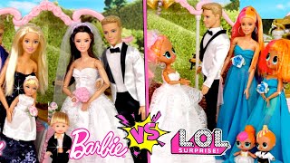 Barbie amp Ken Doll Family Wedding Vs LOL OMG Dolls Wedding Day [upl. by Fania]