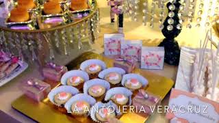 Mesa de postres Oro y Rosa XV años Arantza [upl. by Eiznikcm]