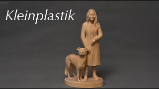 Frau mit Hund  Kleinplastik als Schnitzarbeit [upl. by Ettennig]