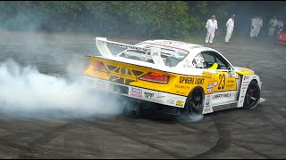 BEST of Driftkhana Goodwood FOS 2022  CRASHES FLAMES and BURNOUTS [upl. by Yecam]