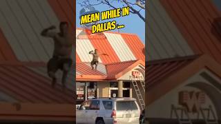 MAN JUMPS OFF A ROOF OF A WHATABURGER FROM COPS IN DALLAS TEXAS [upl. by Eniortna]