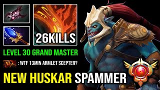 NEW LEVEL 30 Cancer Huskar Spammer  WTF 13Min Armlet Scepter Brutal 1v5 HP Regen 732 Dota 2 [upl. by Jannery]