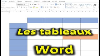 manipulations sur les tableaux de microsoft office word 2013 [upl. by Filip]