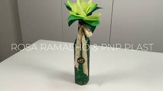 How to gift wrap a bottle with tissue paper 3 colors VERY EASY [upl. by Ciprian990]