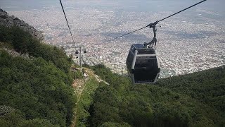 Bursa Teleferik Cable car 88km line over Uludag Mountain 6100ft elevation Views  June 2023 [upl. by Assetniuq]