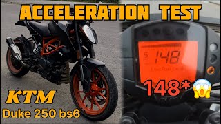 Acceleration Test on Duke 250 bs6  148😱  Top end [upl. by Malinin]