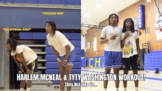 NBA Star TyTy Washington And The 1 7th Grade Guard Harlem McNeal Workout [upl. by Ziladnerb]