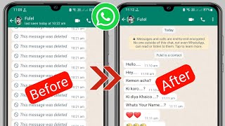 How To Recover Deleted Messages On WhatsApp 2023  WhatsApp Deleted Messages Recovery [upl. by Jeunesse284]