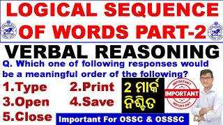 Reasoning Logical Sequence of WordsMeaningful Order Of WordsBy Chinmaya SirPart 2OSSCOSSSCOPSC [upl. by Fusco]