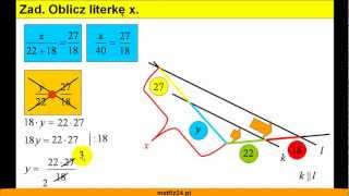 Zastosowanie Twierdzenia Talesa  Zadanie w gimnazjum  Matfiz24pl [upl. by Corrina]