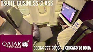 Qatar Airways QSuite Business Class Boeing 777300ER  Chicago to Doha [upl. by Wiley93]