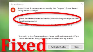 How To Fix System Restore Failed To Extract The File From The Restore Point Error Windows 1087 [upl. by Eidnac]