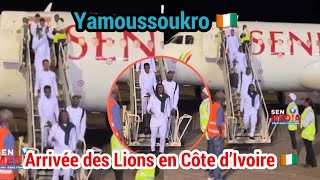 DirectArrivée des Lions du Sénégal en Côte d’Ivoire “les supporters jubilent” Sadio à Yamoussoukoro [upl. by Lodi]