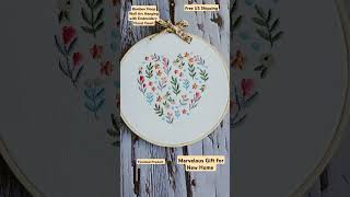 Hoop Embroidery Heart hoopembroideryheart losangelescaliforniausa giftfornewhome [upl. by Meill]