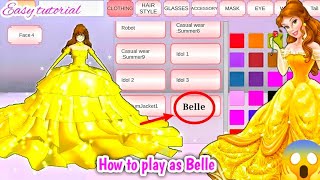 How to play as belle disney princess l Easy tutoriel sakuraschoolsimulator sakurasakura sakura [upl. by Lyred]