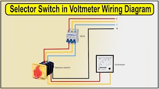 How to make Selector Switch in Voltmeter Wiring Diagram  3phase voltmeter connection [upl. by Moule440]