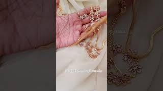 Diamond Replica Purple Stone Floral Combo WhatsApp 9398315010 onegramgoldjewellery floraljewelry [upl. by Prisilla]