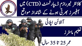 Ctd police jobs  Counter Terrorism Department CTD KPK Police 2024  CTD jobs How to apply online [upl. by Alaecim]