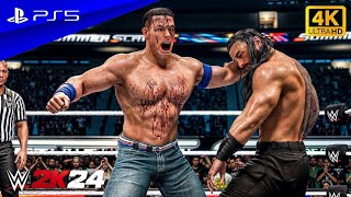 WWE 2K24  John Cena vs Roman Reigns  Amazing Performance at Summer Slam [upl. by Taam]