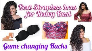 Best Strapless Bra for heavy bust in India  Hack to wear off shoulder [upl. by Daryl]