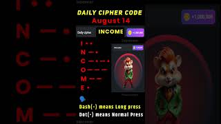 14 August hamster kombat daily cipher combo  Daily cipher hamster kombat today  5 million coins [upl. by Faucher]