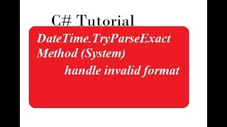 How to use TryParseExact Method C [upl. by Fabrianne767]