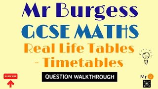 GCSE Maths  RealLife Tables Timetables [upl. by Viki]