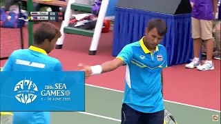 Tennis Mens Doubles Final THA vs PHI Day 8  28th SEA Games Singapore 2015 [upl. by Ahsitam]