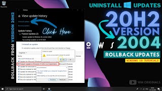 How to Rollback Windows 10 October 2020 Update  Uninstall Windows Update Tutorial [upl. by Gannie]