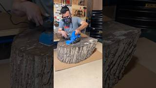 Turning a weathered chunk of walnut wood into a beautiful side table woodshop woodworking diy [upl. by Britte]