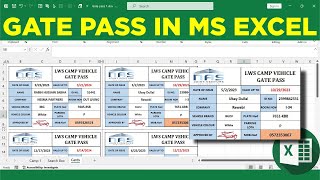 Gate Pass In Ms Excel exceltech exceltips microsoftexcel microsoftoffice exceltricks [upl. by Benil]