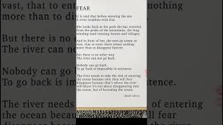 Fear Poem by Khalil Gibran l [upl. by Ares]