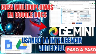 👉COMO CREAR DIPLOMAS CON INTELIGENCIA ARTIFICIAL EN GOOGLE DOCS 😉👌🔥 [upl. by Westney]