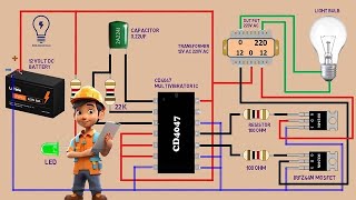 12v dc to 220v ac converter circuit diagram [upl. by Jala]