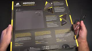 CORSAIR MM1000 Qi Wireless Charging Mouse Pad Unboxing [upl. by Mischa]