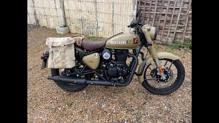 Royal Enfield classic 350 Porchester Castle Vincent History [upl. by Suoiluj986]